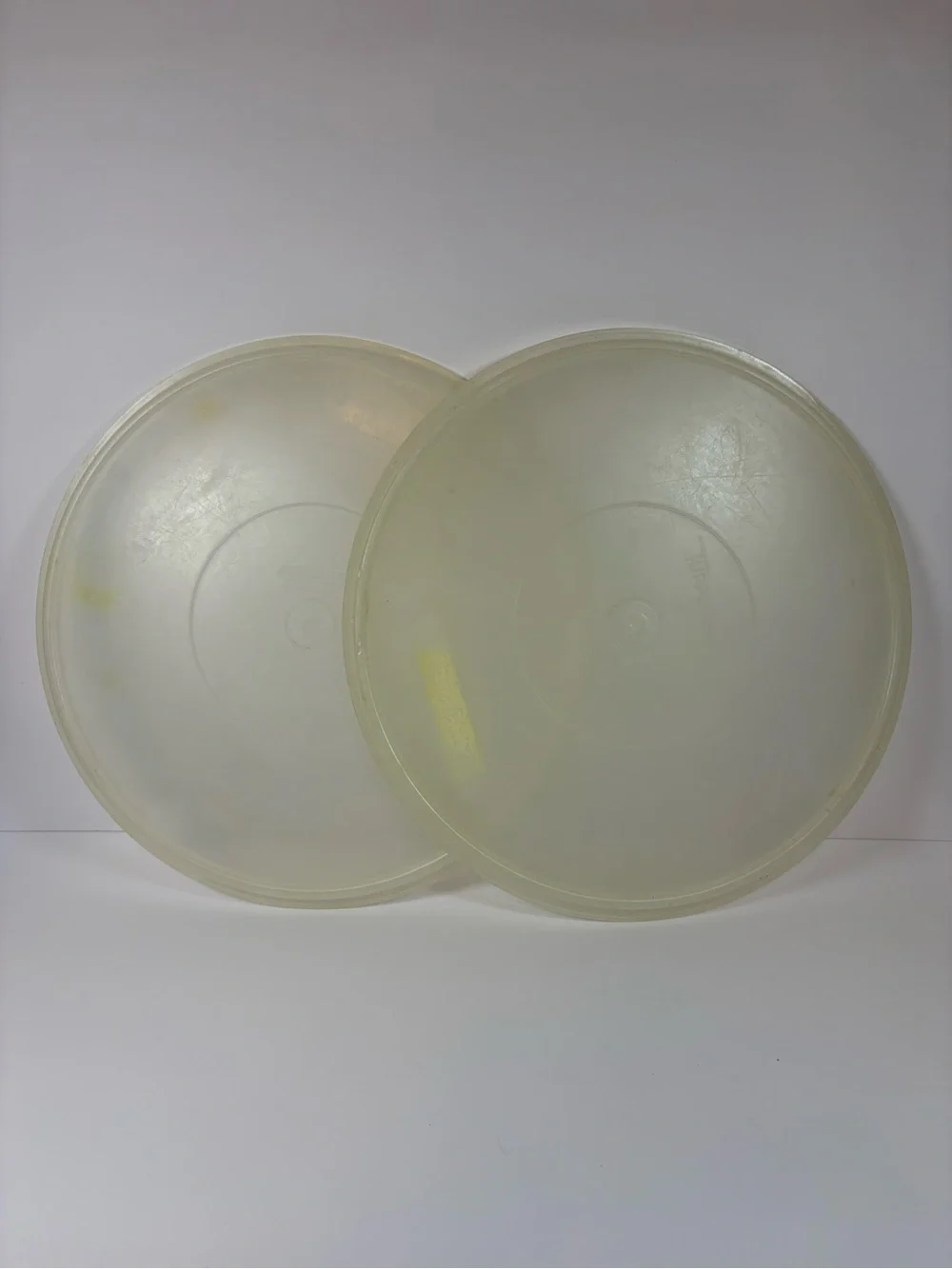 Two Tupperware Replacement Lids Large For 12” Bowl (Lids Only)